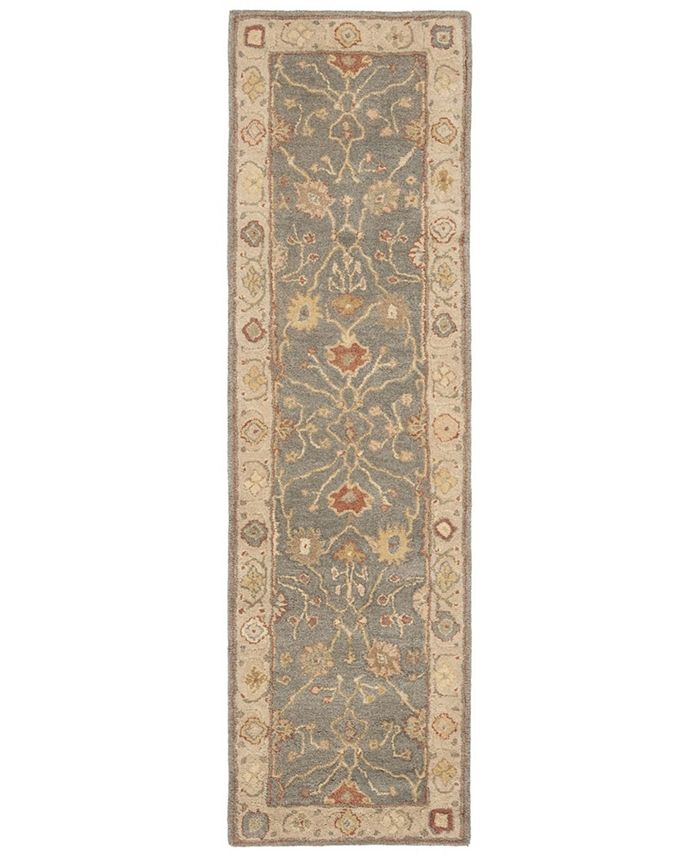 Safavieh Antiquity At314 Blue and Ivory 3'6" x 3'6" Round Area Rug