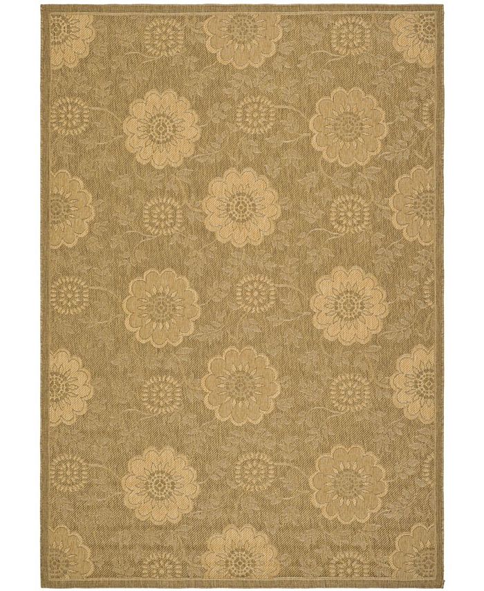 Safavieh Courtyard Gold and Natural 4' x 5'7" Outdoor Area Rug