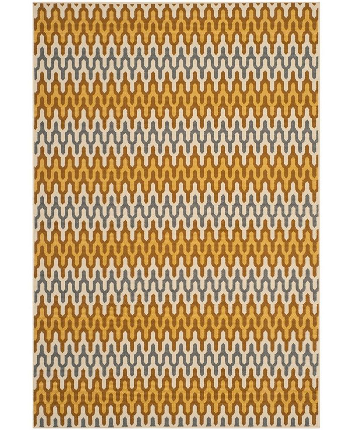 Safavieh Hampton Camel and Brown 6'7" x 9'6" Outdoor Area Rug