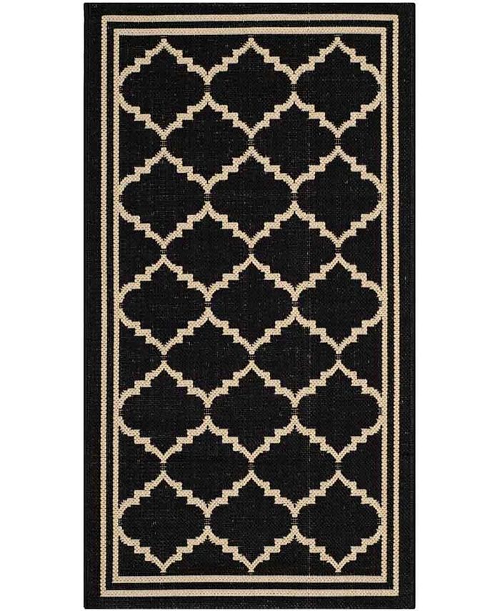 Safavieh Courtyard Black and Creme 2' x 3'7" Sisal Weave Outdoor Area Rug