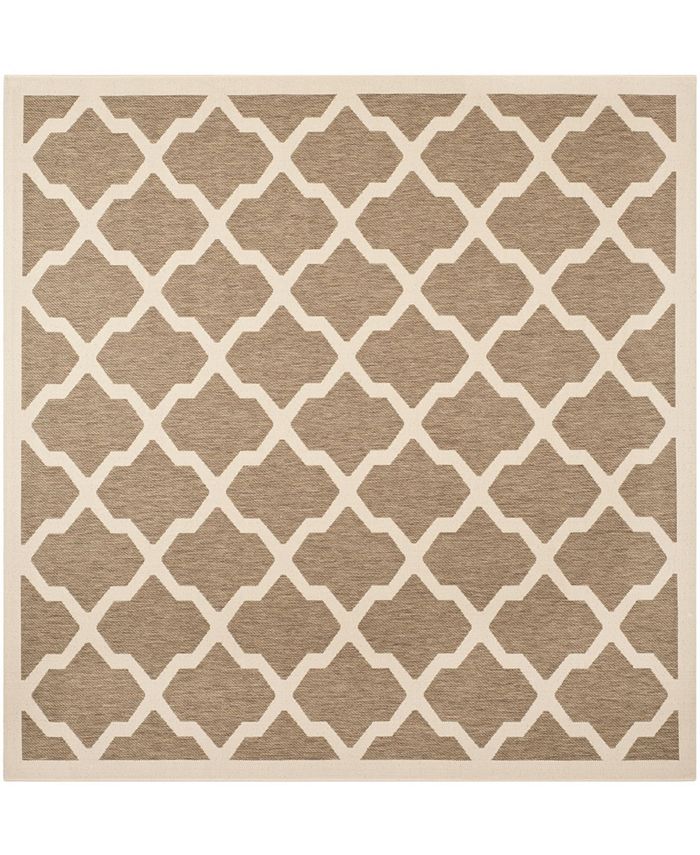 Safavieh Courtyard Brown and Bone 5'3" x 5'3" Square Outdoor Area Rug