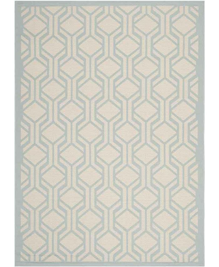 Safavieh Courtyard Beige and Aqua 5'3" x 7'7" Sisal Weave Outdoor Area Rug