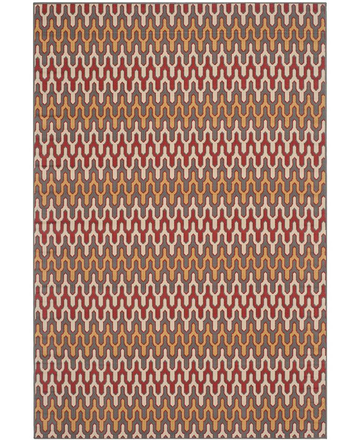 Safavieh Hampton Dark Gray and Rust 5'1" x 7'7" Outdoor Area Rug