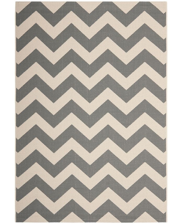 Safavieh Courtyard Gray and Beige 4' x 5'7" Outdoor Area Rug