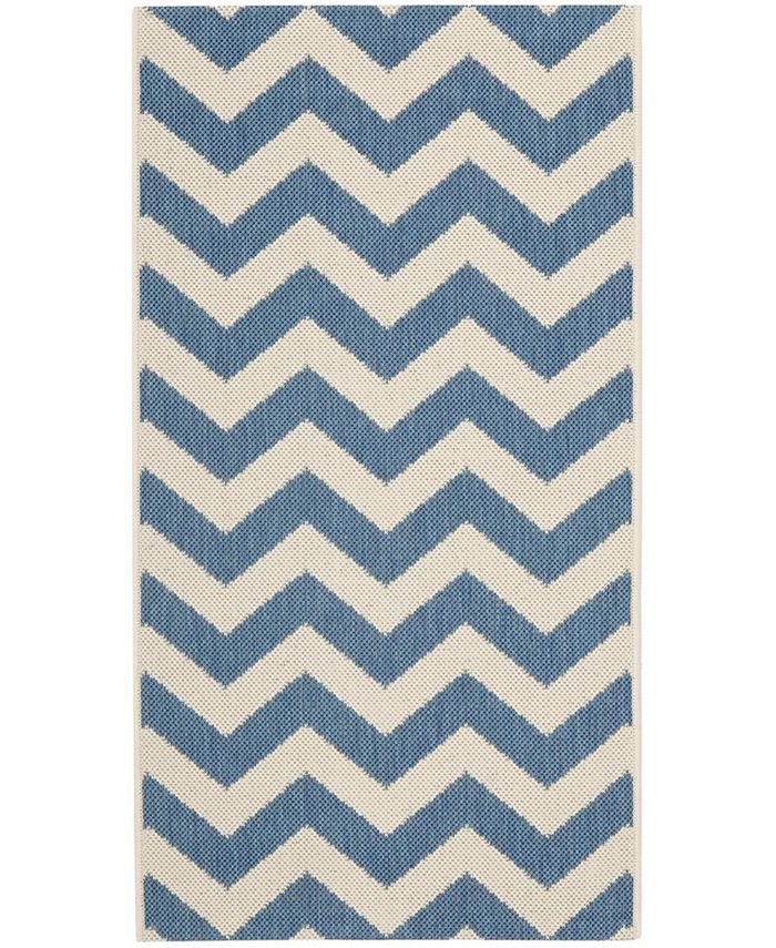 Safavieh Courtyard Blue and Beige 2'7" x 5' Sisal Weave Outdoor Area Rug