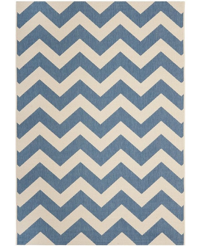 Safavieh Courtyard Blue and Beige 5'3" x 7'7" Sisal Weave Outdoor Area Rug