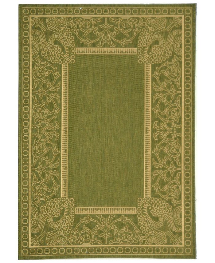 Safavieh Courtyard Olive and Natural 5'3" x 7'7" Outdoor Area Rug