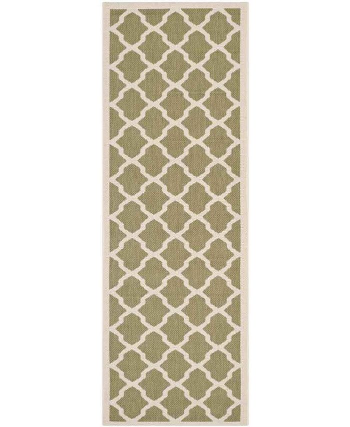 Safavieh Courtyard Green and Beige 2'3" x 10' Sisal Weave Runner Outdoor Area Rug