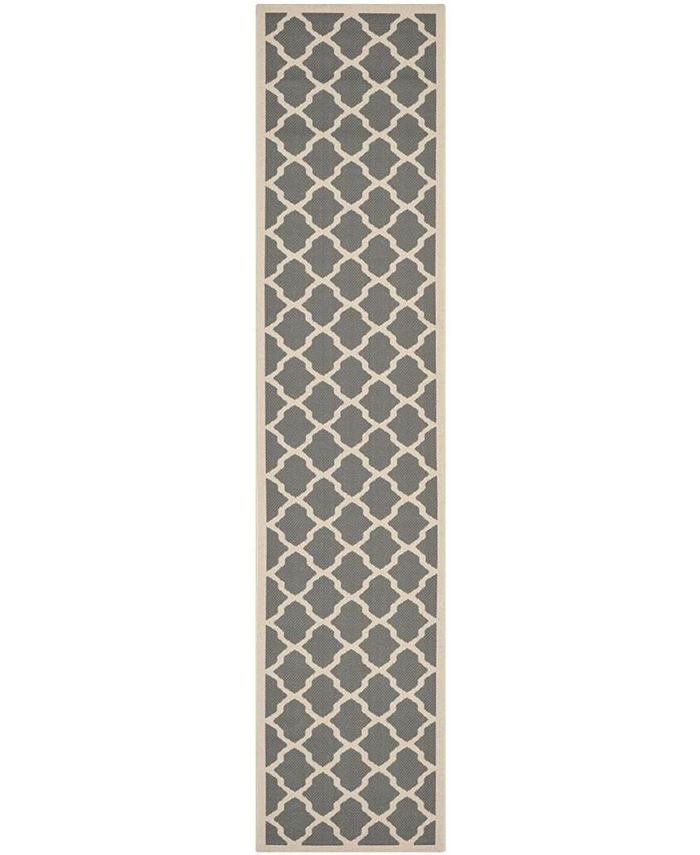 Safavieh Courtyard Anthracite and Beige 2'3" x 6'7" Sisal Weave Runner Outdoor Area Rug