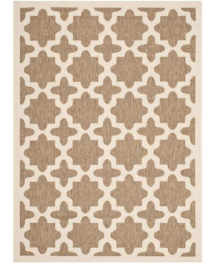 Safavieh Courtyard Brown and Bone 6'7" x 9'6" Sisal Weave Outdoor Area Rug