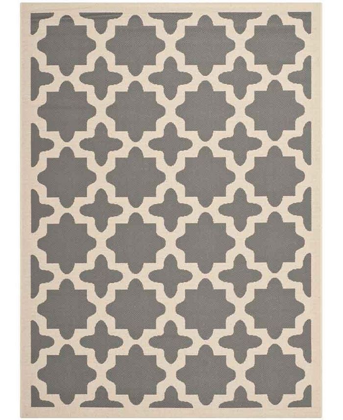 Safavieh Courtyard Anthracite and Beige 5'3" x 7'7" Sisal Weave Outdoor Area Rug