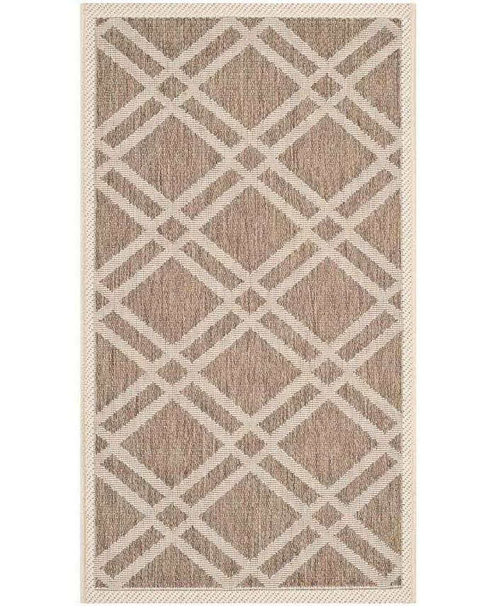 Safavieh Courtyard Brown and Bone 2' x 3'7" Sisal Weave Outdoor Area Rug