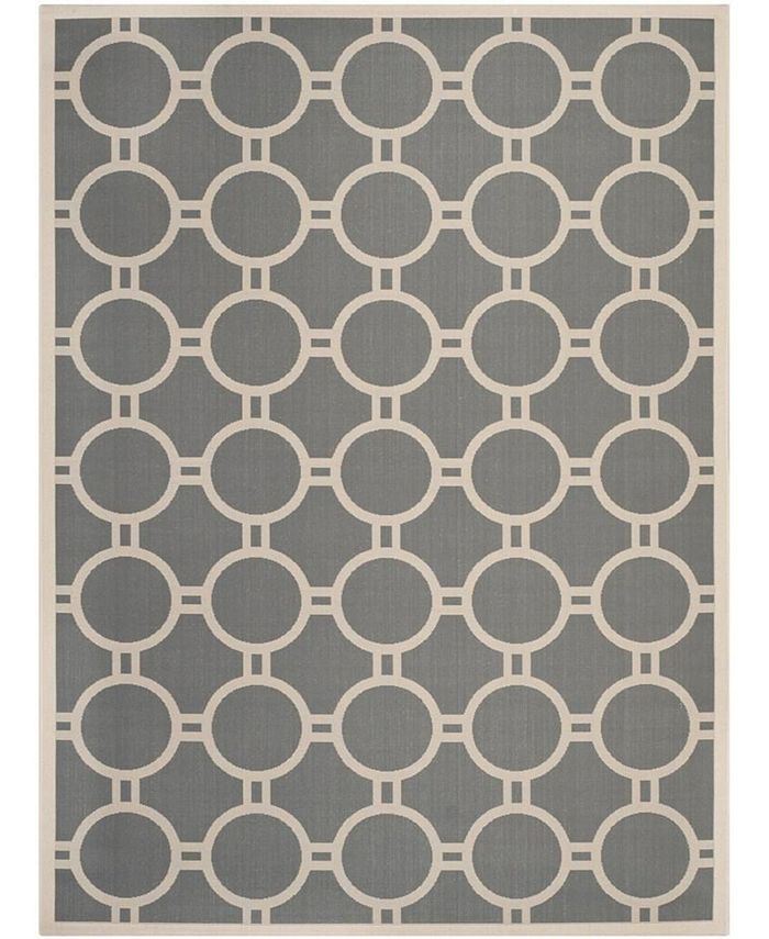 Safavieh Courtyard Anthracite and Beige 8' x 11' Sisal Weave Outdoor Area Rug