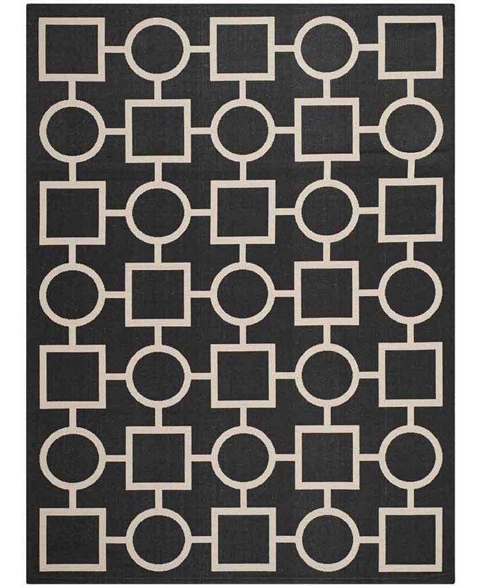 Safavieh Courtyard Black and Beige 8' x 11' Sisal Weave Outdoor Area Rug