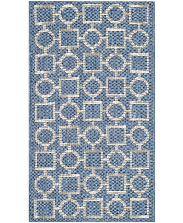 Safavieh Courtyard Blue and Beige 2'7" x 5' Sisal Weave Outdoor Area Rug