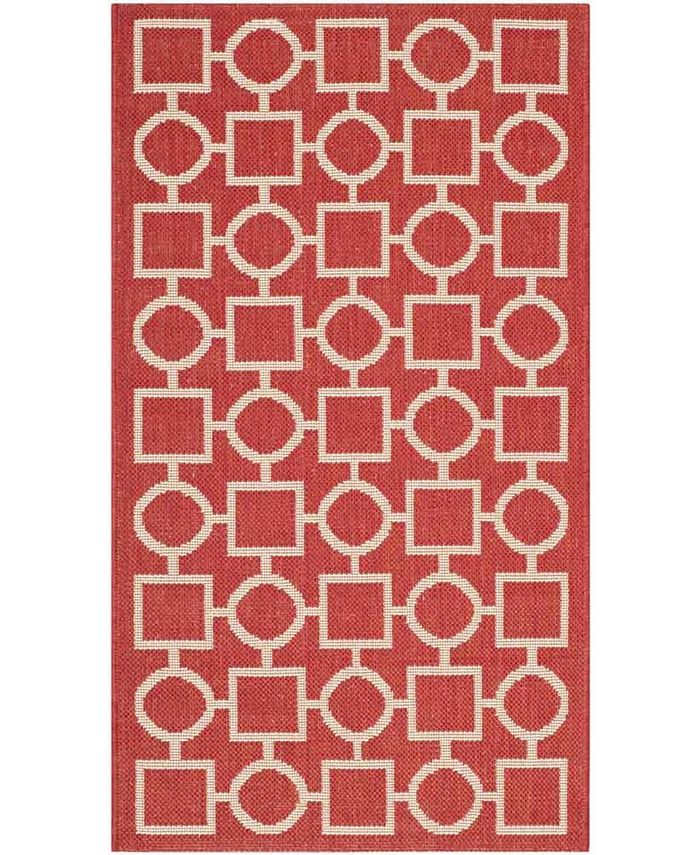 Safavieh Courtyard Red and Bone 2' x 3'7" Sisal Weave Outdoor Area Rug