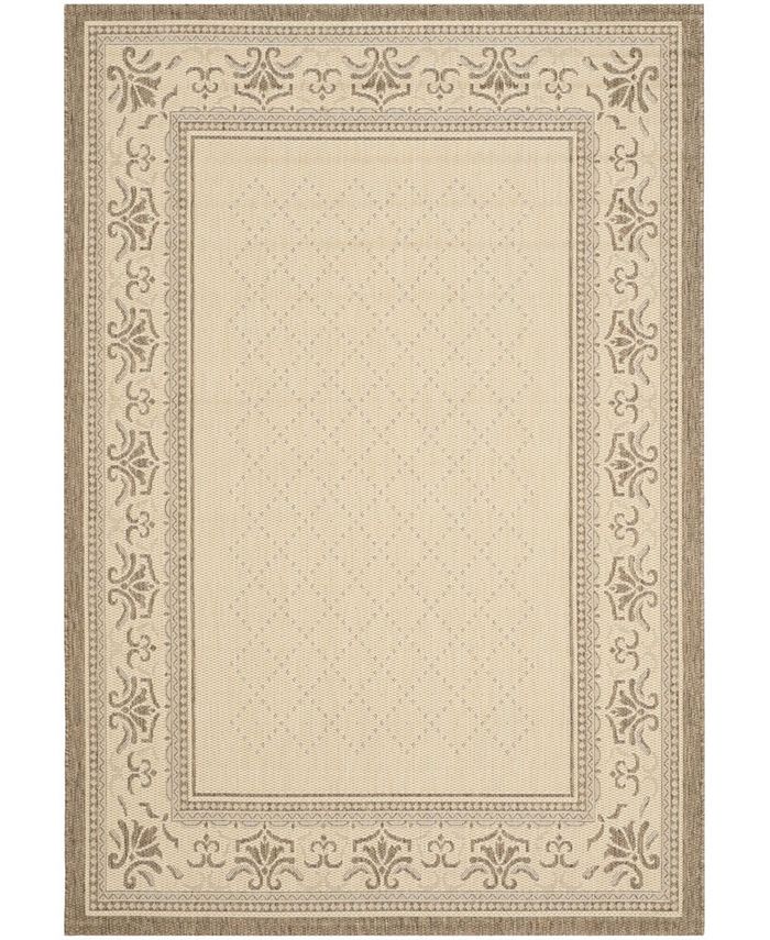 Safavieh Courtyard Natural and Brown 6'7" x 9'6" Outdoor Area Rug