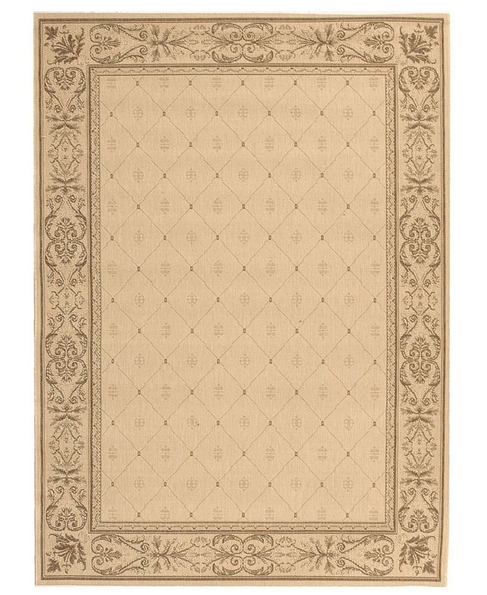 Safavieh Courtyard Natural and Brown 4' x 5'7" Outdoor Area Rug