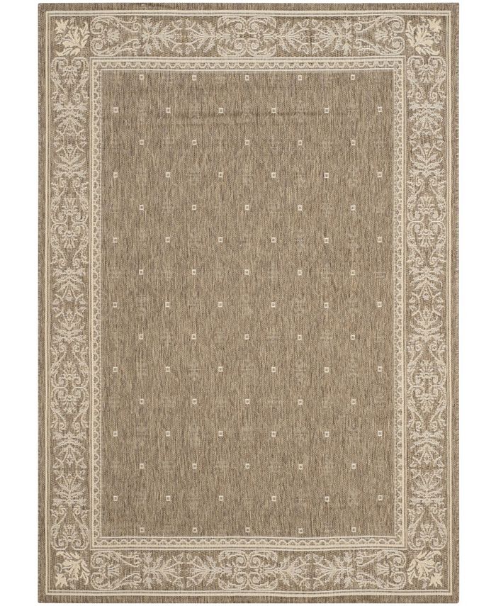 Safavieh Courtyard Brown and Natural 5'3" x 7'7" Outdoor Area Rug