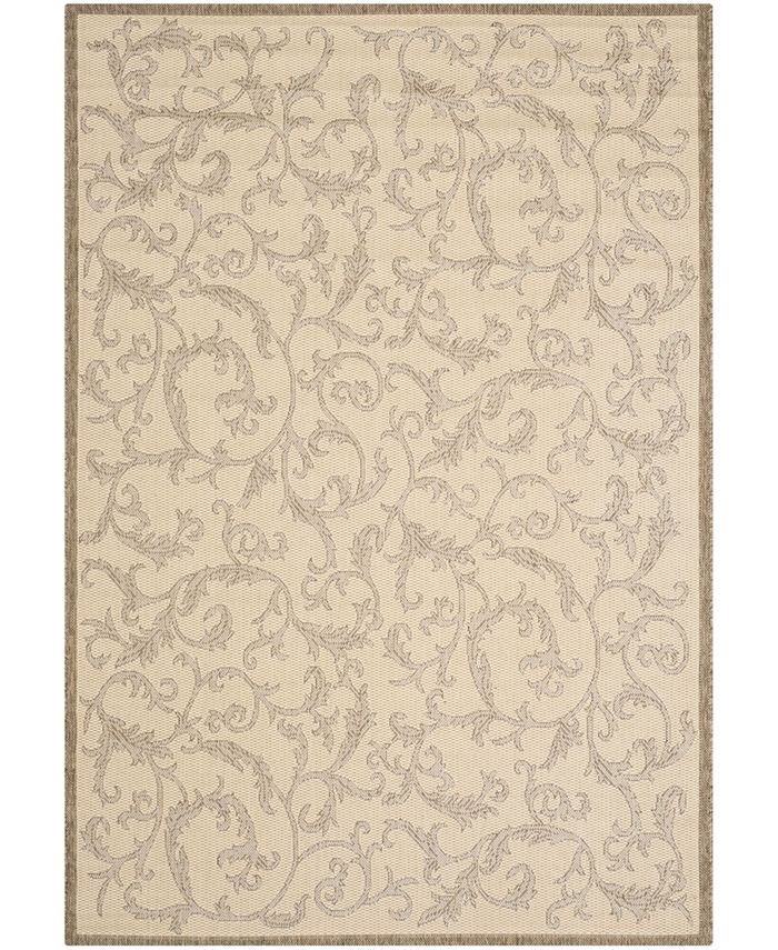 Safavieh Courtyard Natural and Brown 2'7" x 5' Outdoor Area Rug