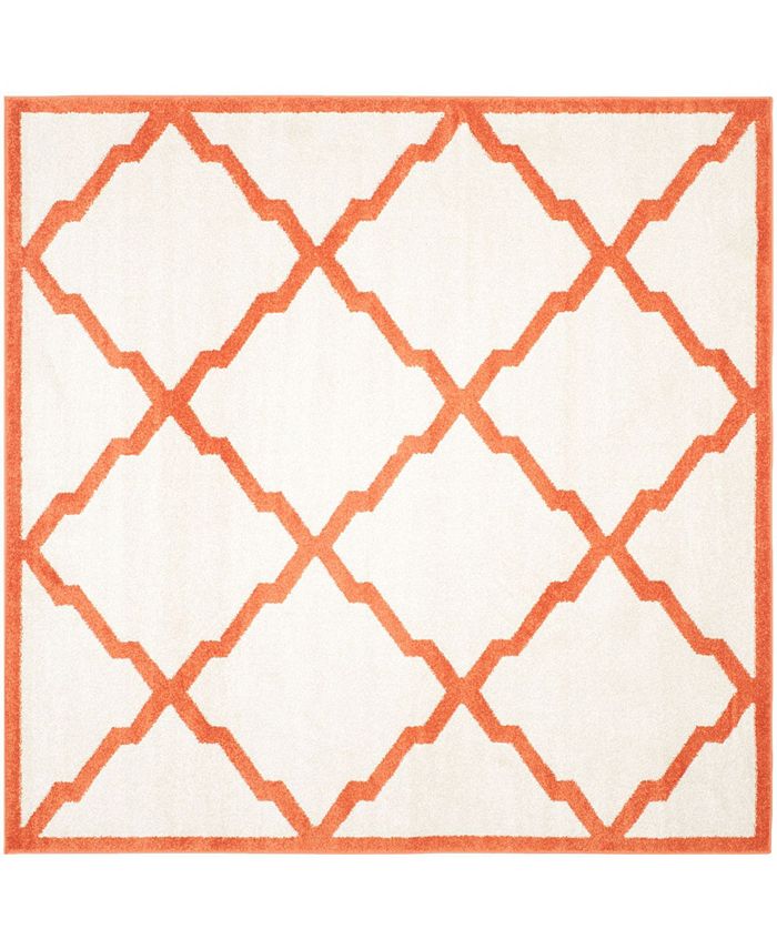 Safavieh Amherst Beige and Orange 7' x 7' Square Outdoor Area Rug