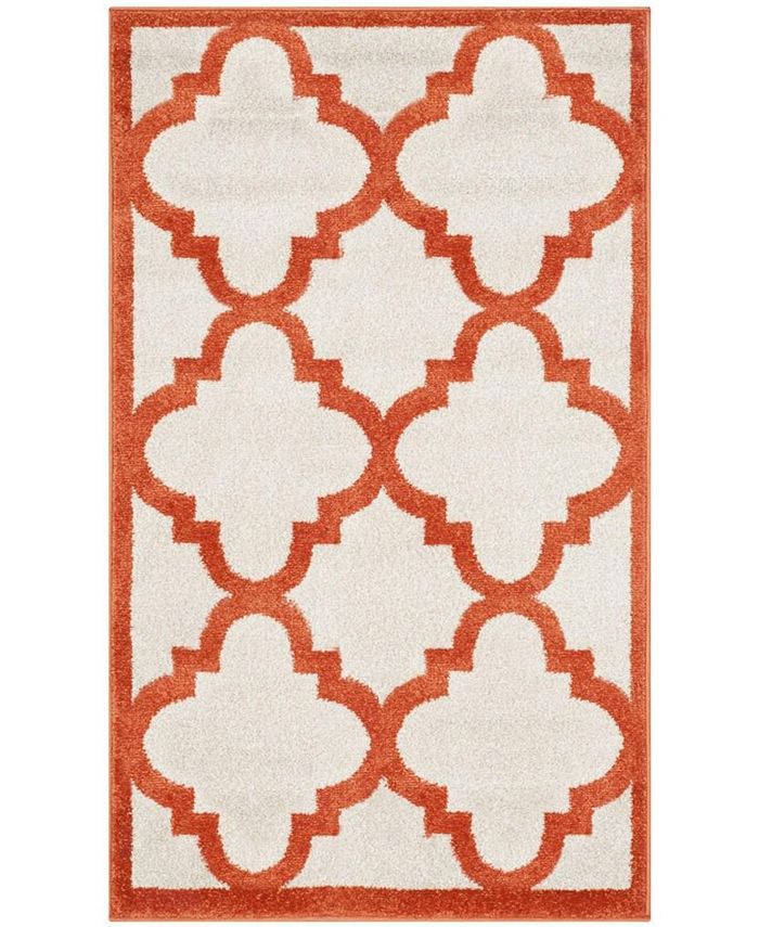 Safavieh Amherst Beige and Orange 3' x 5' Outdoor Area Rug