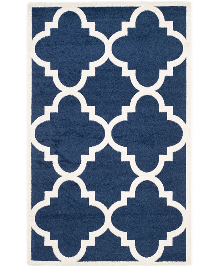 Safavieh Amherst Navy and Beige 2'6" x 4' Outdoor Area Rug