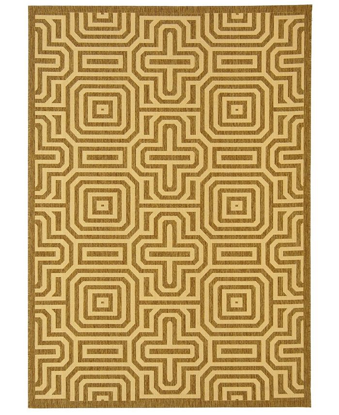 Safavieh Courtyard Brown and Natural 5'3" x 7'7" Outdoor Area Rug