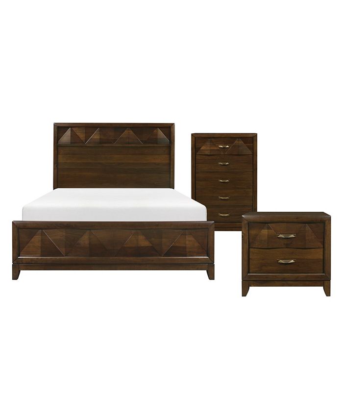 Homelegance Erica 3pc Bedroom Set (California King Bed, Chest & Nightstand)