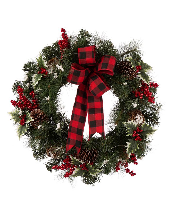 Glitzhome Tobacco Basket with Christmas Wreath Wall Decor
