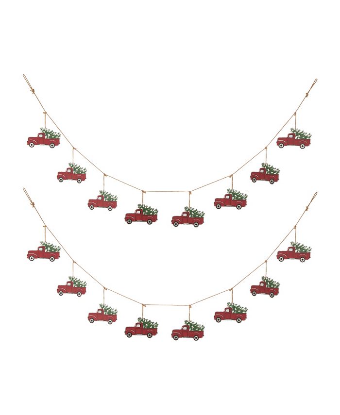 Glitzhome 2 Pack 6' L Metal Truck Garland