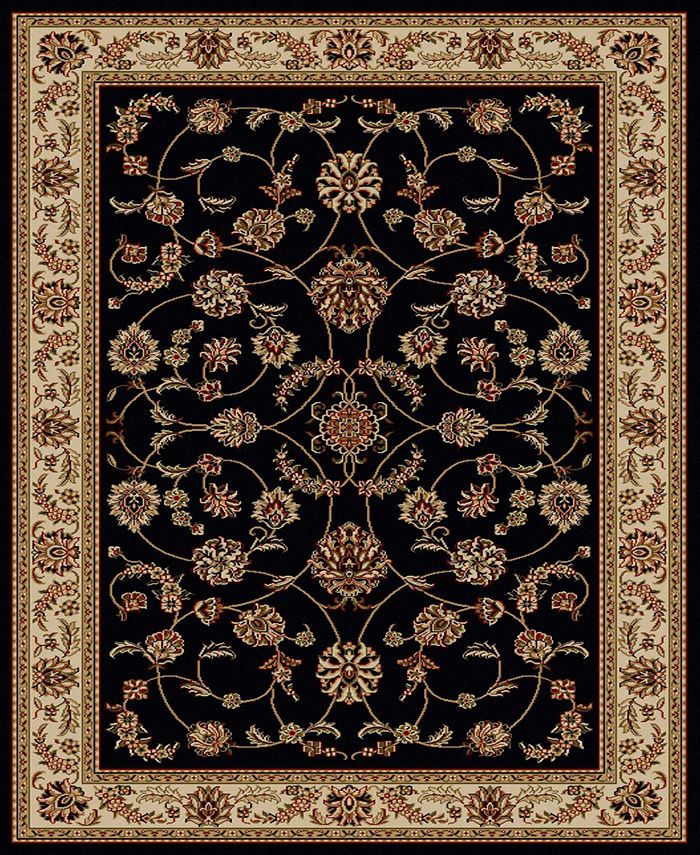 KM Home CLOSEOUT! 1596/1312/BLACK Pesaro Black 7'9" x 11' Area Rug