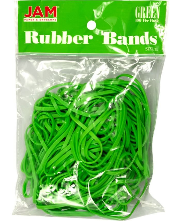 JAM Paper Colorful Rubber Bands - Size 33 - 100 Per Pack