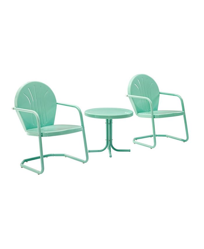 Crosley Griffith 3 Piece Metal Outdoor Conversation Seating Set - Two Chairs With Side Table