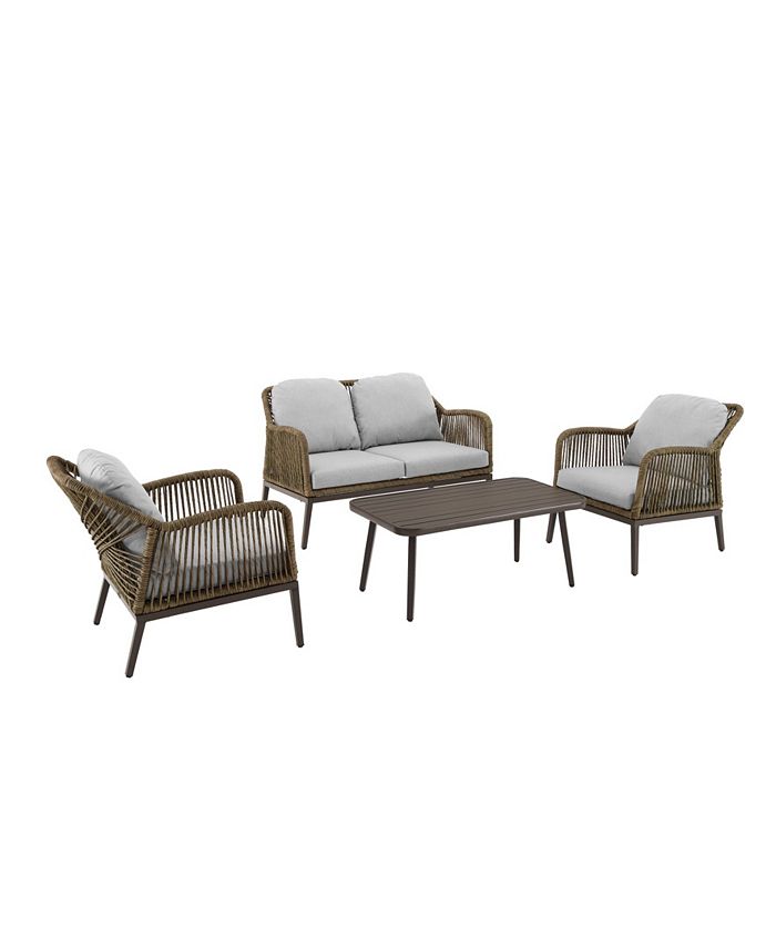 Crosley Haven Outdoor Wicker Conversation Set, 4 Piece