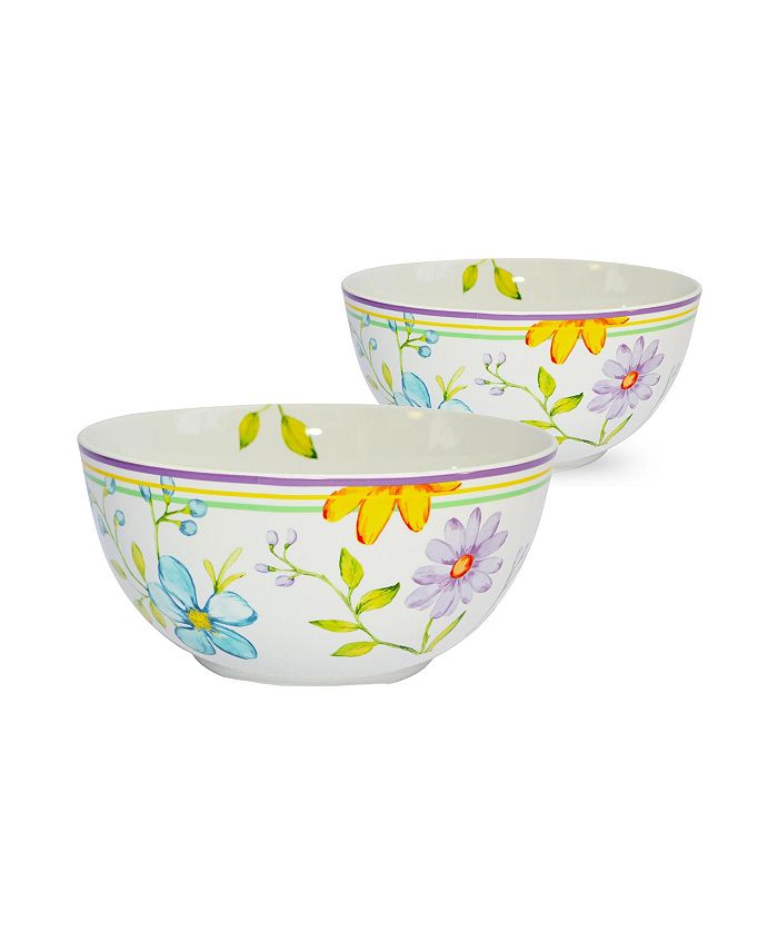 Euro Ceramica Charlotte 9" Serving Bowl Set of Two