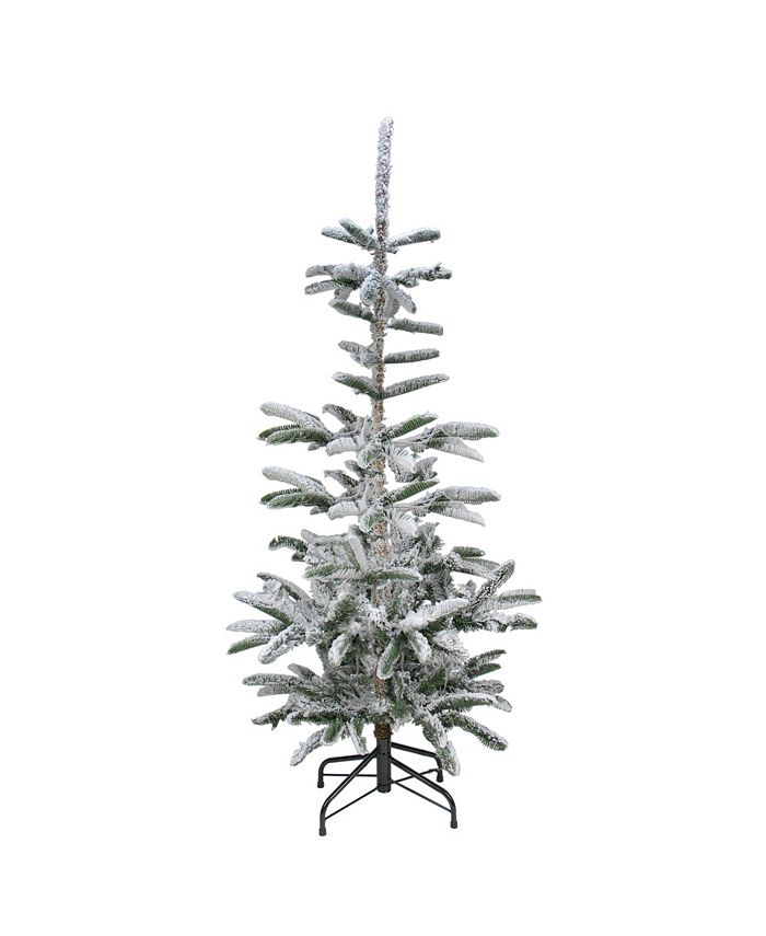 Northlight Slim Flocked Nordmann Fir Unlit Artificial Christmas Tree, 7.5'