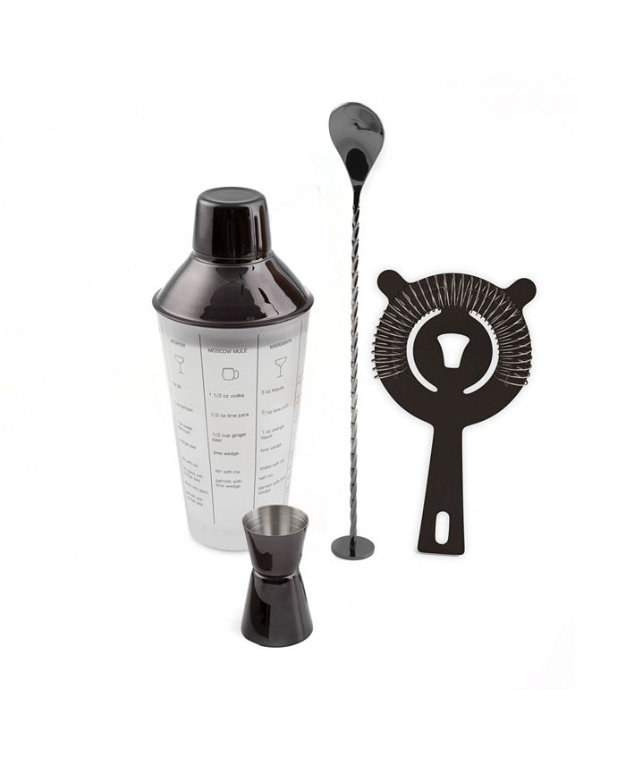 Cambridge 15 Oz Recipe Shaker Mixology Set, 4 Pieces