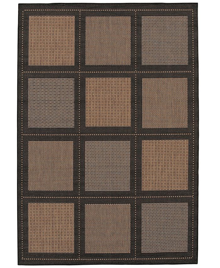 Couristan CLOSEOUT! Recife Summit Machine-Washable Cocoa/Black 2'3" x 7'10" Indoor/Outdoor Runner