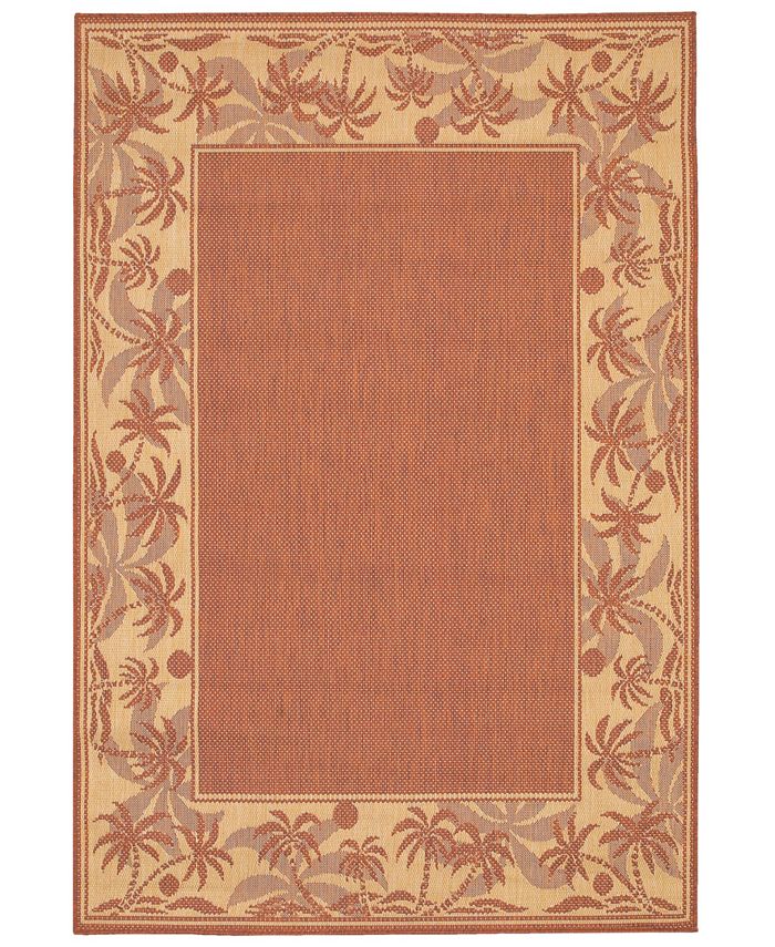 Couristan CLOSEOUT! Recife Island Retreat Machine-Washable Beige/Natural 8'6" Round Indoor/Outdoor Area Rug