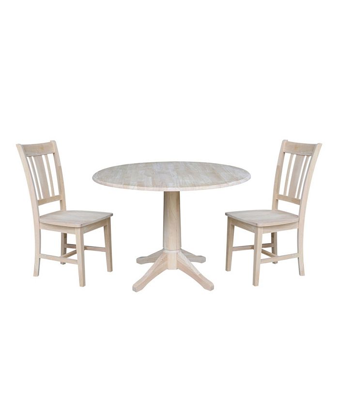 International Concepts 42" Round Top Pedestal Table with 2 Chairs