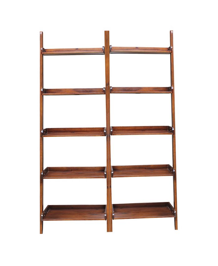 International Concepts Lean To Shelf Units with 5 Shelves, Set of 2