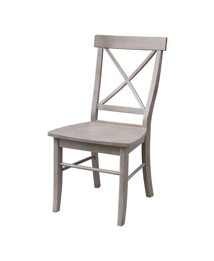 International Concepts X-Back Chair - With Solid Wood Seat , Set of 2