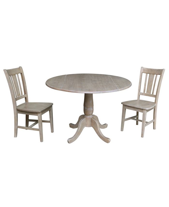 International Concepts 42" Round Top Pedestal Table with 2 Chairs