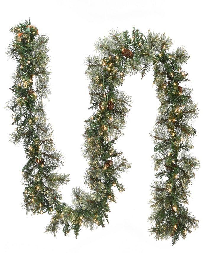 National Tree Company 9' Bristle Garland with Clear Lights