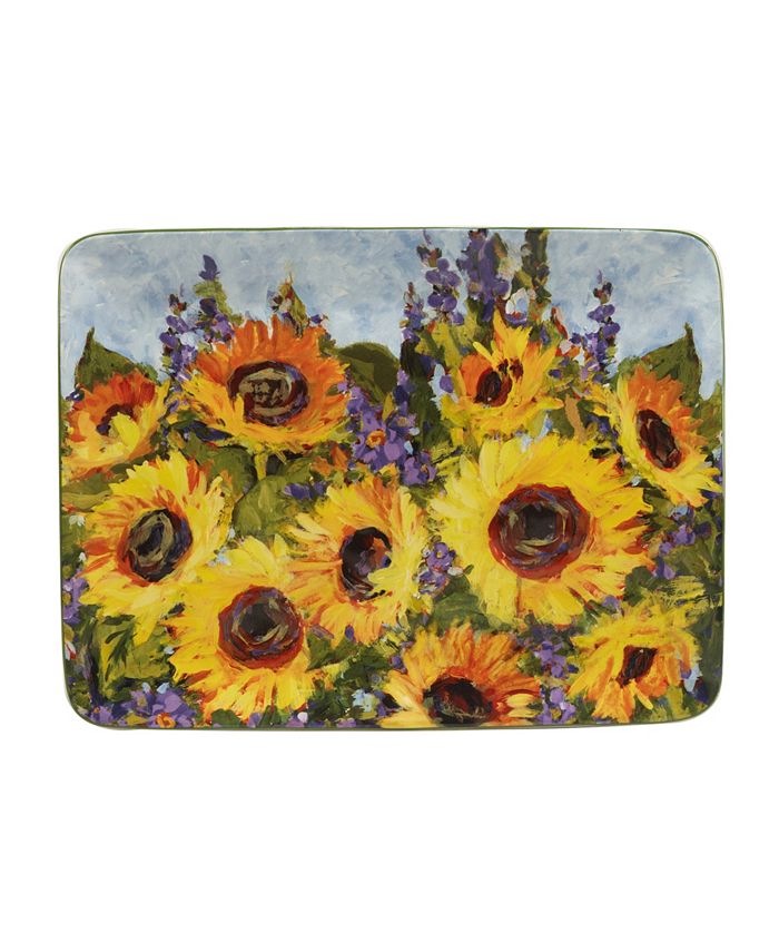 Certified International Sunflower Bouquet Rectangular Platter 16"
