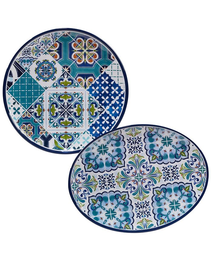 Certified International Certified Mosaic 2 Piece Melamine Platter Set