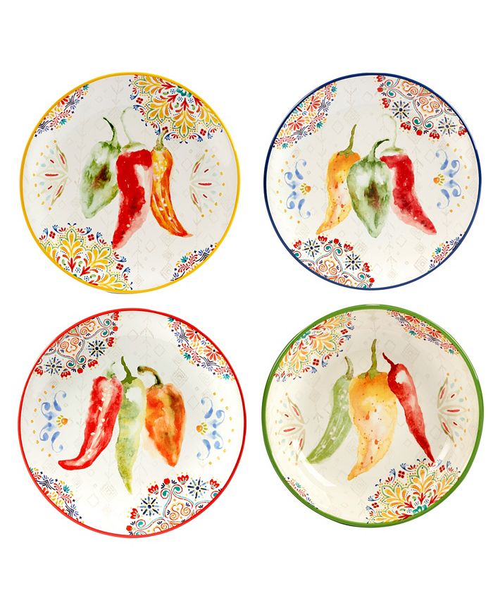 Certified International Sweet Spicy Salad Plate, Set of 4