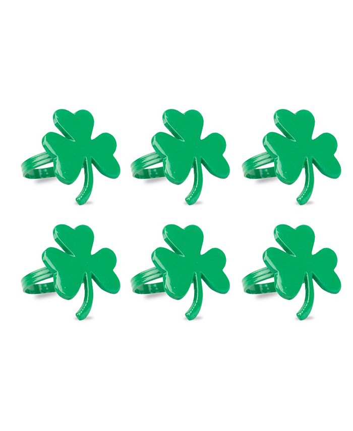 Design Imports Shamrock Napkin Ring, Set of 6