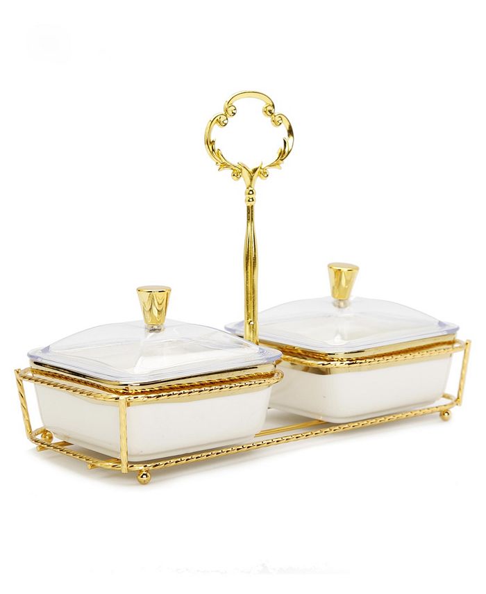 Classic Touch 2-Piece Bowl Relish Dish on Base Set